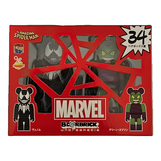 Bearbrick Happy Kuji 'MARVEL' (2012) - 34 Venom & Green Goblin 100% in der Verpackung