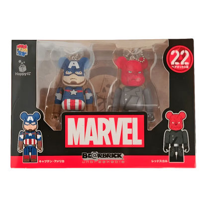 Bearbrick Happy Kuji 'MARVEL' (2021) - 22 Captain America & Red Skull 100% in der Verpackung