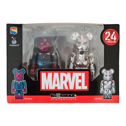 Bearbrick Happy Kuji 'MARVEL' (2021) - 24 Vision & Ultron 100% in der Verpackung