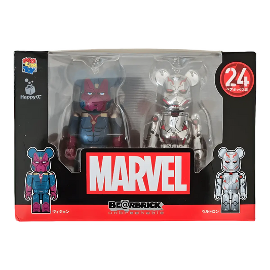 Bearbrick Happy Kuji 'MARVEL' (2021) - 24 Vision & Ultron 100% in der Verpackung