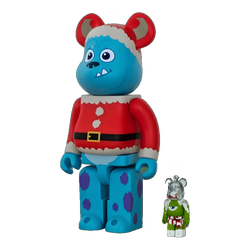 BE@RBRICK Pixar Christmas Party – SP Sulley Santa Version & Mike Christmas Version (100%+400%)
