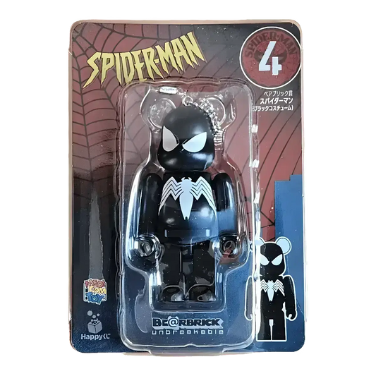 Bearbrick Happy Kuji 'Spider-Man' (2022) - 4 Spider-Man Black Costume 100% in der Verpackung