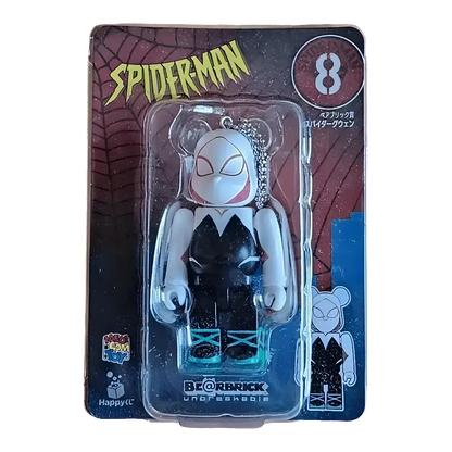 Bearbrick Happy Kuji 'Spider-Man' (2022) - 8 Spider-Gwen 100% in der Verpackung