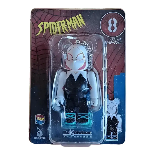 Bearbrick Happy Kuji 'Spider-Man' (2022) - 8 Spider-Gwen 100% in der Verpackung
