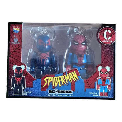 Bearbrick Happy Kuji 'Spider-Man' (2022) - C Spider-Man 2099 & Spider-Man First Appearance Version 100% in der Verpackung