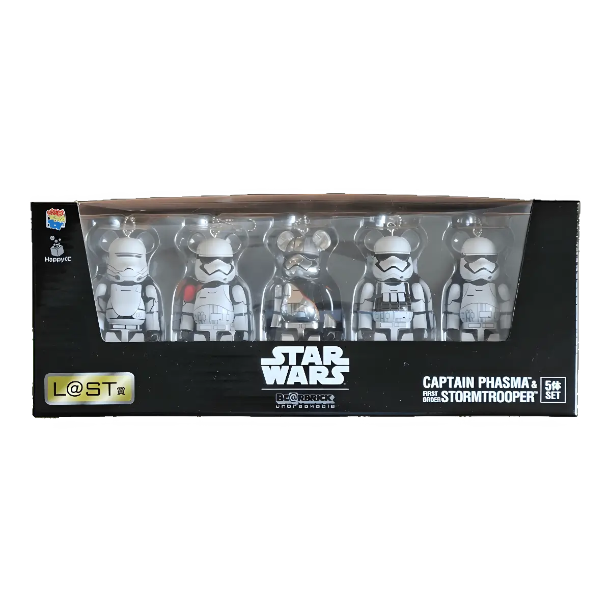 Bearbrick Happy Kuji 'Star Wars' (2017) - L@ST Captain Phasma & First Order Stormtrooper 5er-Set 400% in der Verpackung