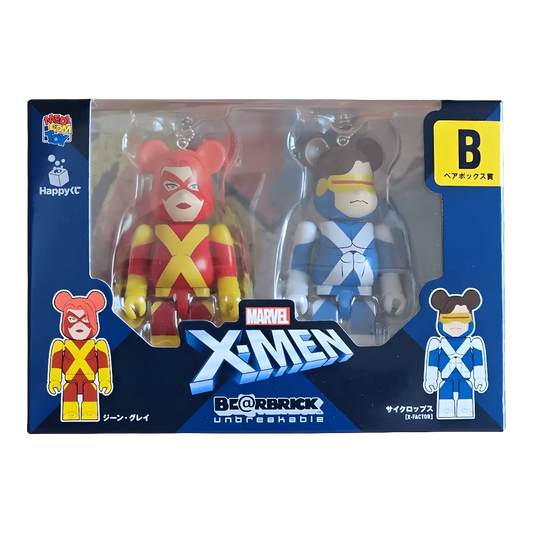 Bearbrick Happy Kuji 'X-Men' (2022) - B Jena Grey & Cyclops 100% in der Verpackung