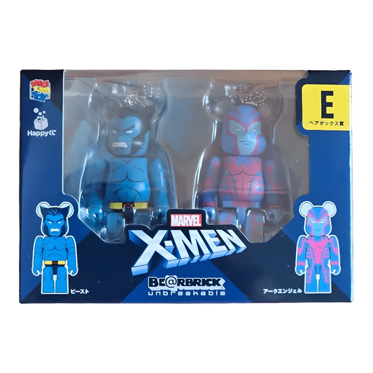 Bearbrick Happy Kuji 'X-Men' (2022) - E Beat & Archangel 100% in der Verpackung