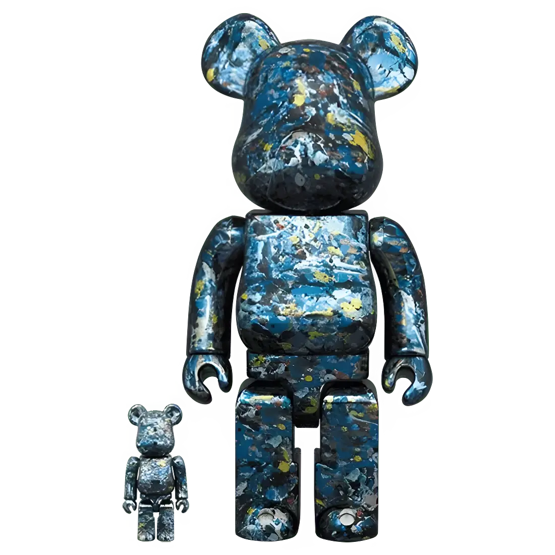 Bearbrick Jackson Pollock Studio Chrome Version 100%+400% Herstellerbild 1