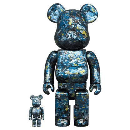 Bearbrick Jackson Pollock Studio Chrome Version 100%+400% Herstellerbild 1
