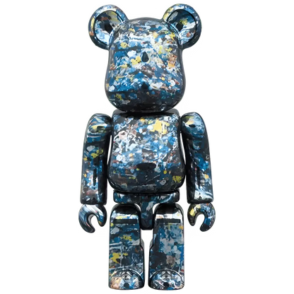 Bearbrick Jackson Pollock Studio Chrome Version 100%+400% Herstellerbild 2
