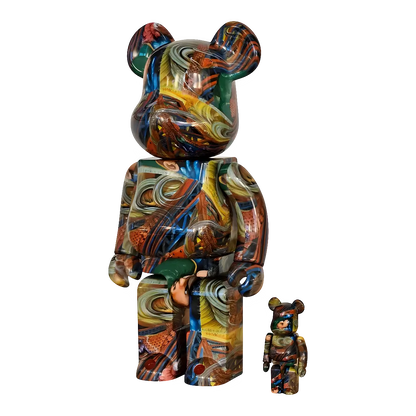 Bearbrick Kazuo Yuzu Art Exhibition 100%+400% schräg