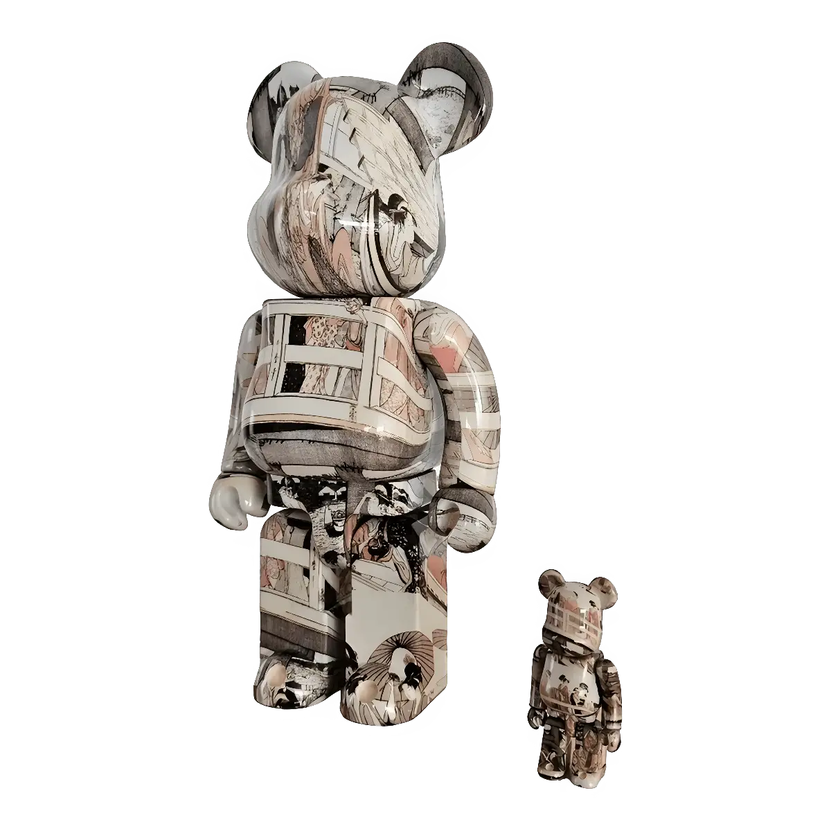 Bearbrick Kitagawa Utamaro 'On Top and Beneath Ryougoku Bridge' 100%+400% schräg