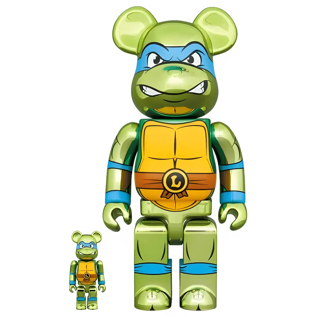 Bearbrick Leonardo Chrome Version [Teenage Mutant Ninja Turtles] 100%+400% Herstellerbild 1