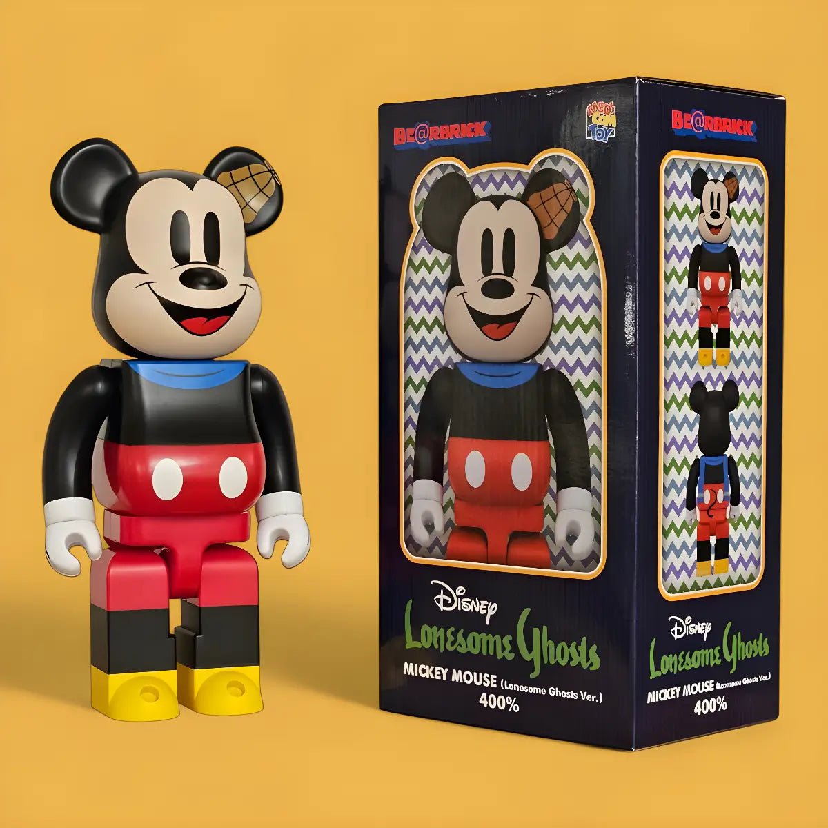 Bearbrick Mickey Mouse (Lonesome Ghosts Version) 400% mit Verpackung