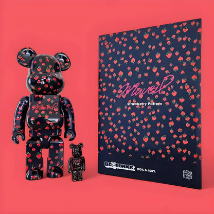 Bearbrick Muveil 'Strawberry Pattern' 100%+400% mit Verpackung