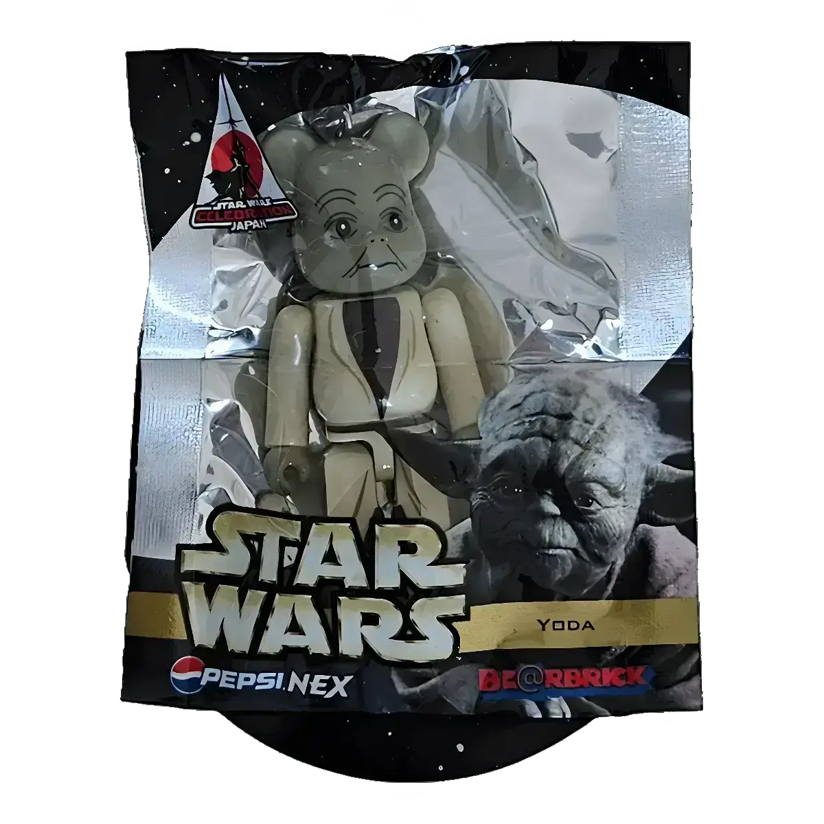 Bearbrick PEPSI.NEX × Star Wars - Yoda 70% in der Verpackung