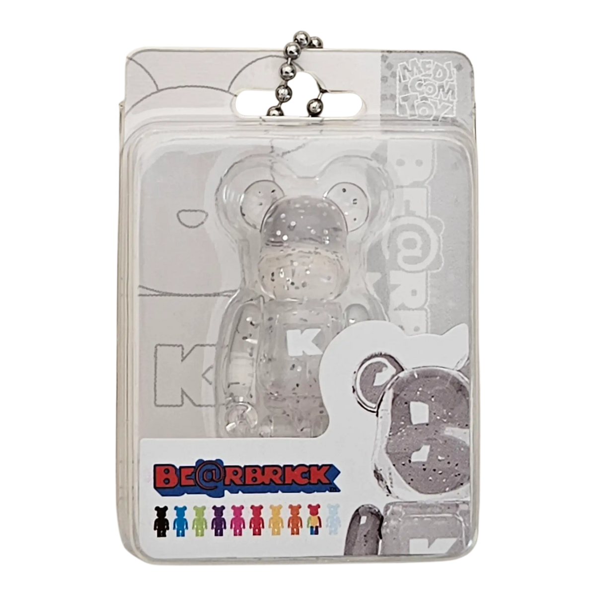 Bearbrick Package Ch@rm Collection Vol. 2 9 Clear Glitter 50% in Verpackung