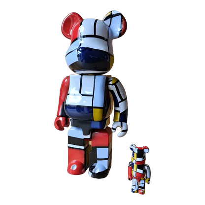 Bearbrick Piet Mondrian 100%+400% schräg