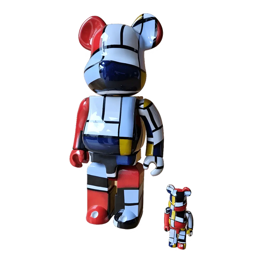 Bearbrick Piet Mondrian 100%+400% schräg