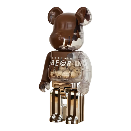 Bearbrick Popcorn Bear Chocolate Version 400% schräg