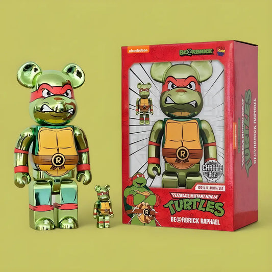 Bearbrick Raphael Chrome Version [Teenage Mutant Ninja Turtles] 100%+400% mit Verpackung