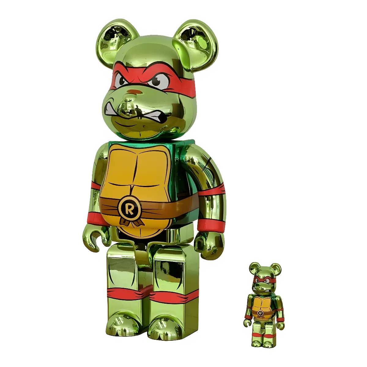 Bearbrick Raphael Chrome Version [Teenage Mutant Ninja Turtles] 100%+400% schräg