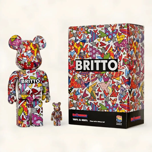 Bearbrick Romero Britto Heart 100%+400% mit Verpackung