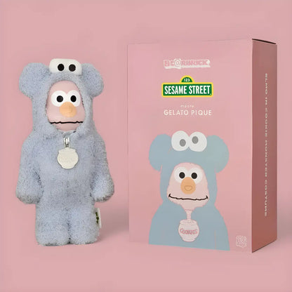 Bearbrick Sesame Street × Gelato Pique Elmo in Cookie Monster Costume 400% mit Verpackung