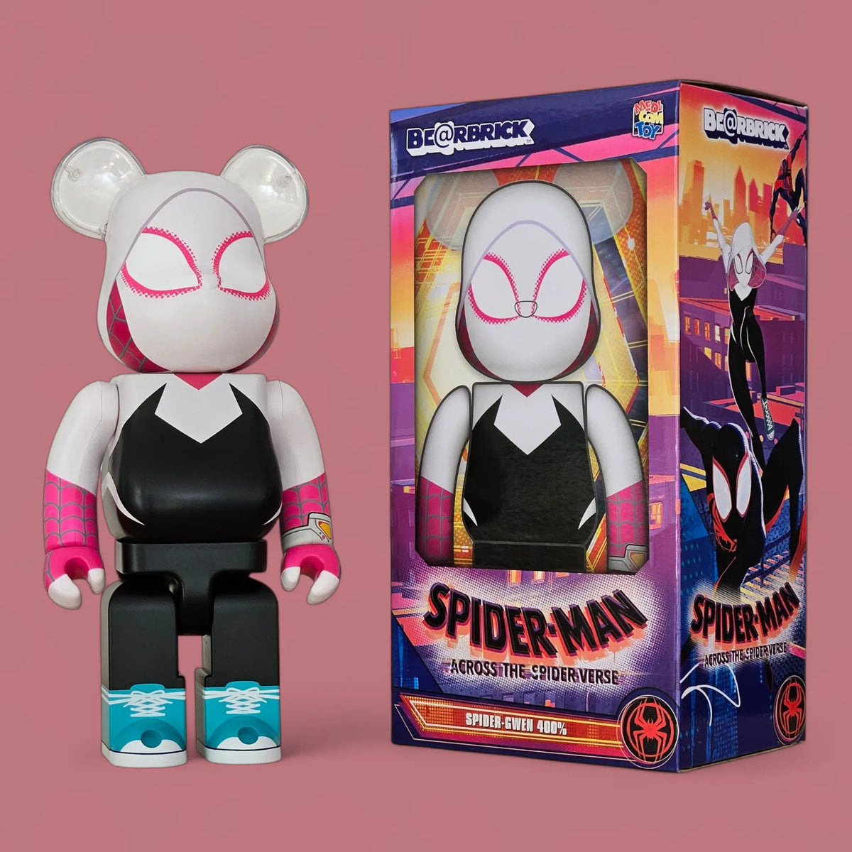 Bearbrick Spider-Gwen [Spider-Man - Across the Spider-Verse] 400% mit Verpackung