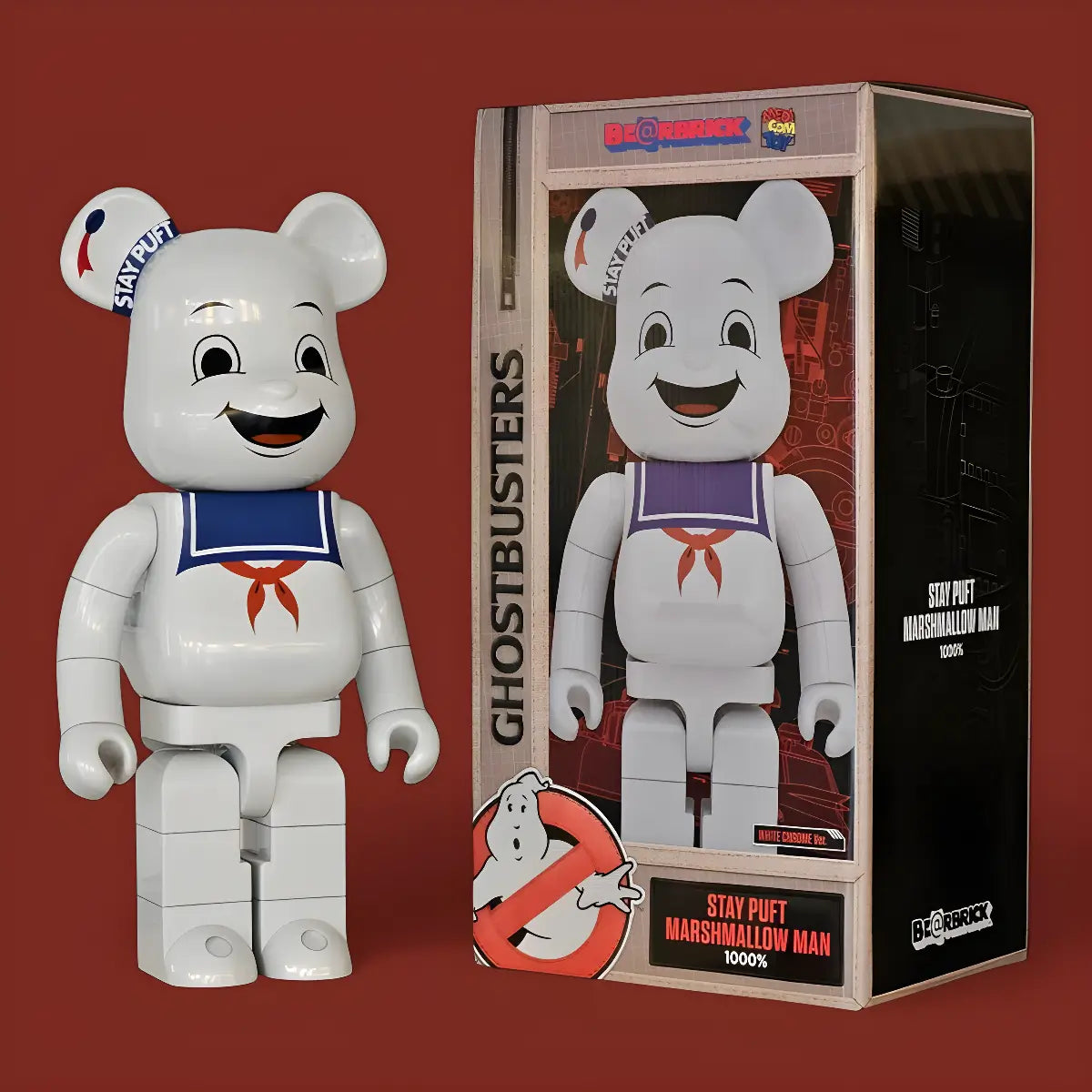 Bearbrick Stay Puft Marshmallow Man White Chrome Version 1000% mit Verpackung