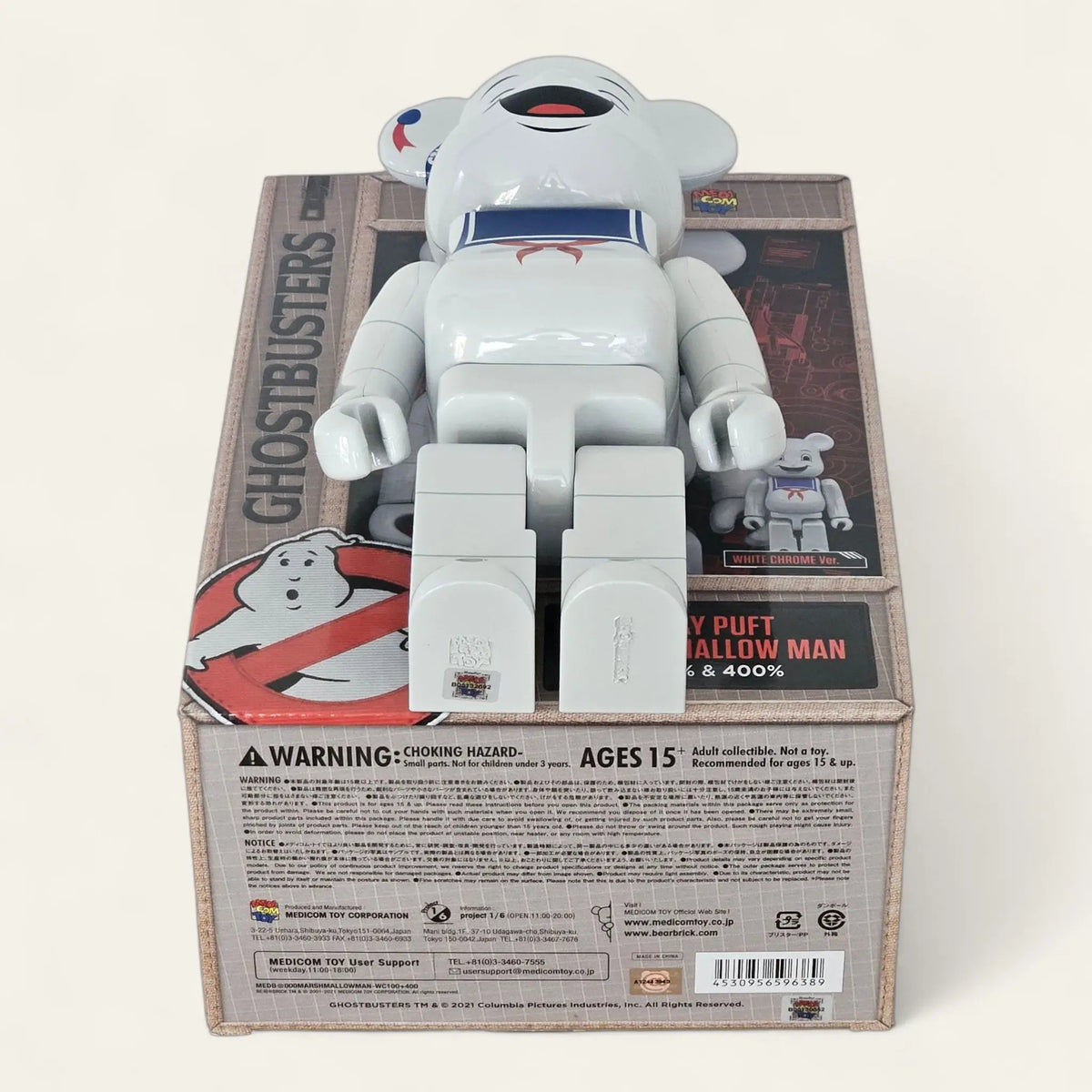 Bearbrick Stay Puft Marshmallow Man White Chrome Version 100%+400% Echtheitsmerkmale