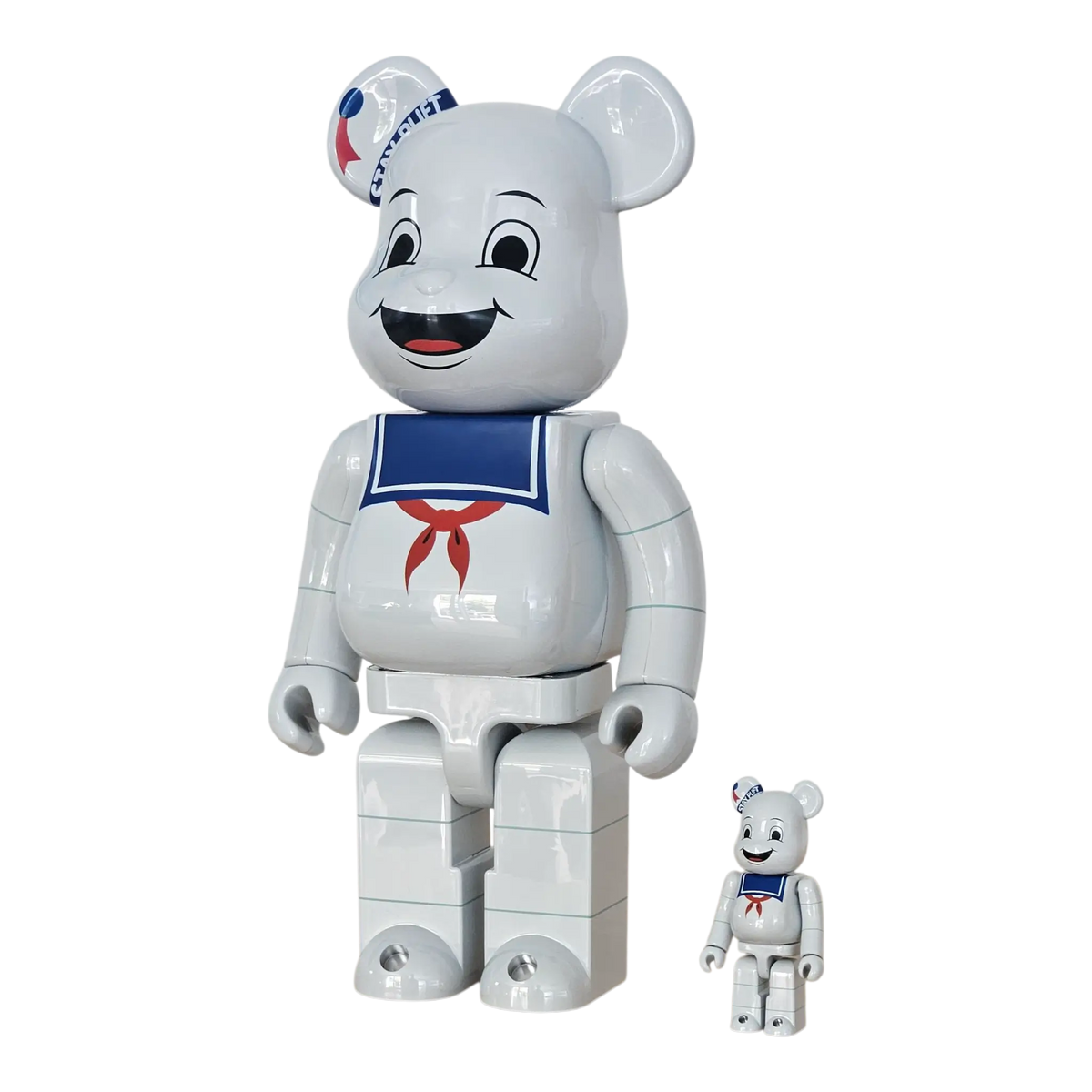 Bearbrick Stay Puft Marshmallow Man White Chrome Version 100%+400% schräg