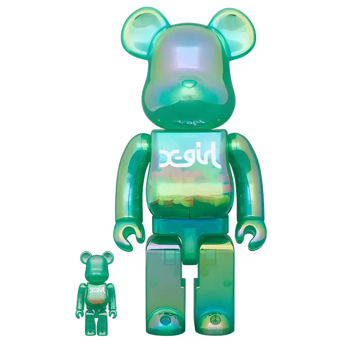 Bearbrick x-girl Clear Green Version 100%+400% Herstellerbild 1