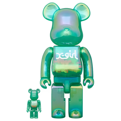 Bearbrick x-girl Clear Green Version 100%+400% Herstellerbild 1