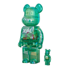 BE@RBRICK X-girl Clear Green Version (100%+400%)