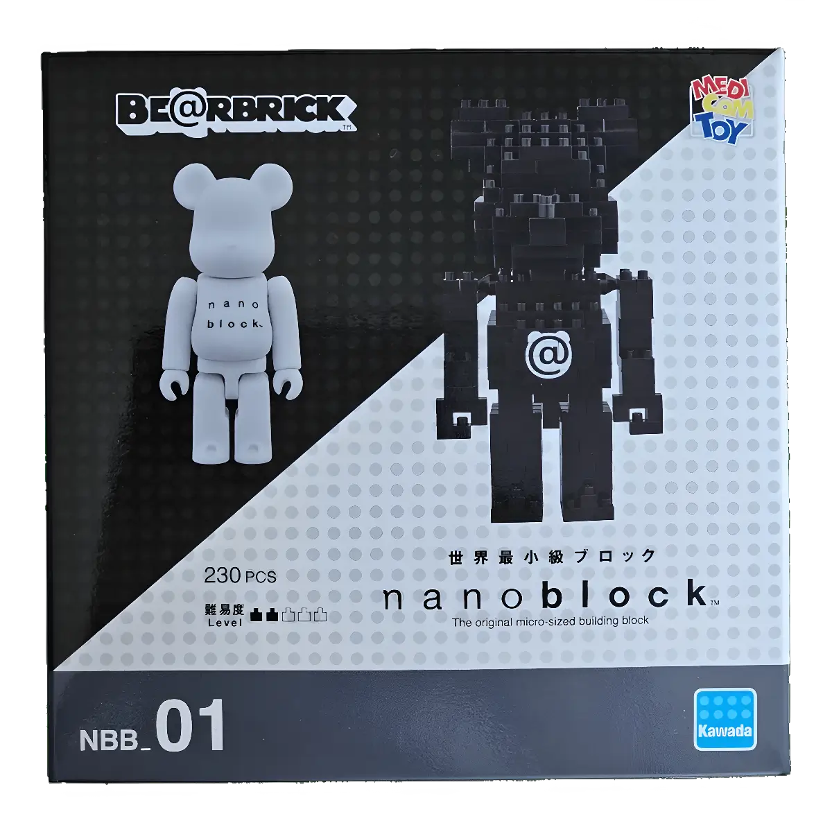 Bearbrick × nanoblock 2-Pack Set A 100% Verpackungsvorderseite