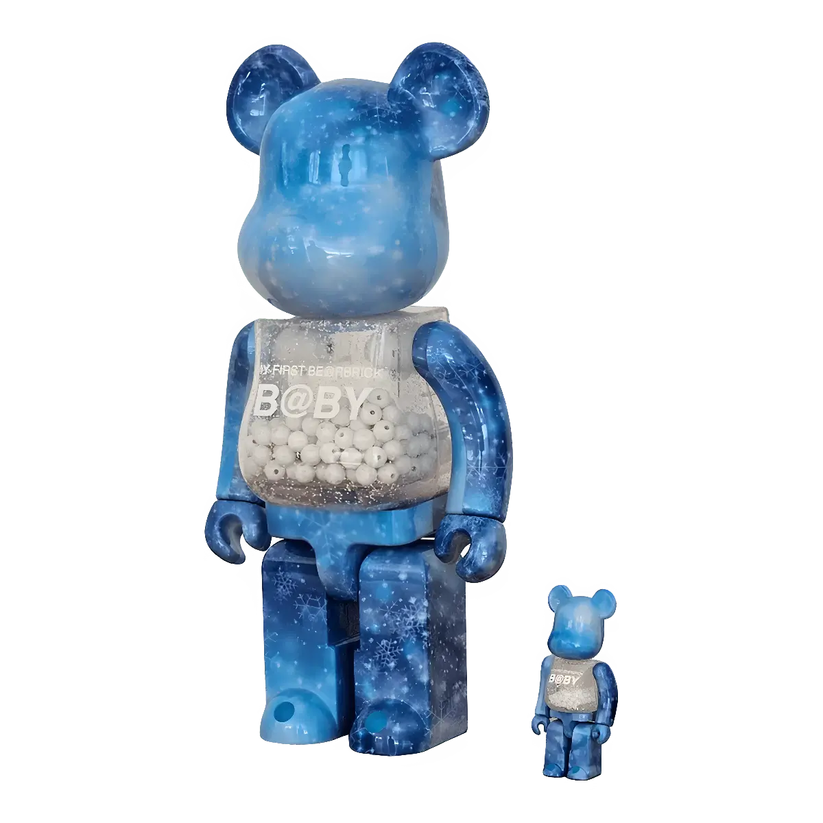My First Bearbrick Baby Crystal of Snow Version 100%+400% schräg