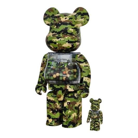 My First Bearbrick Baby Digital Camo Version 100%+400% schräg