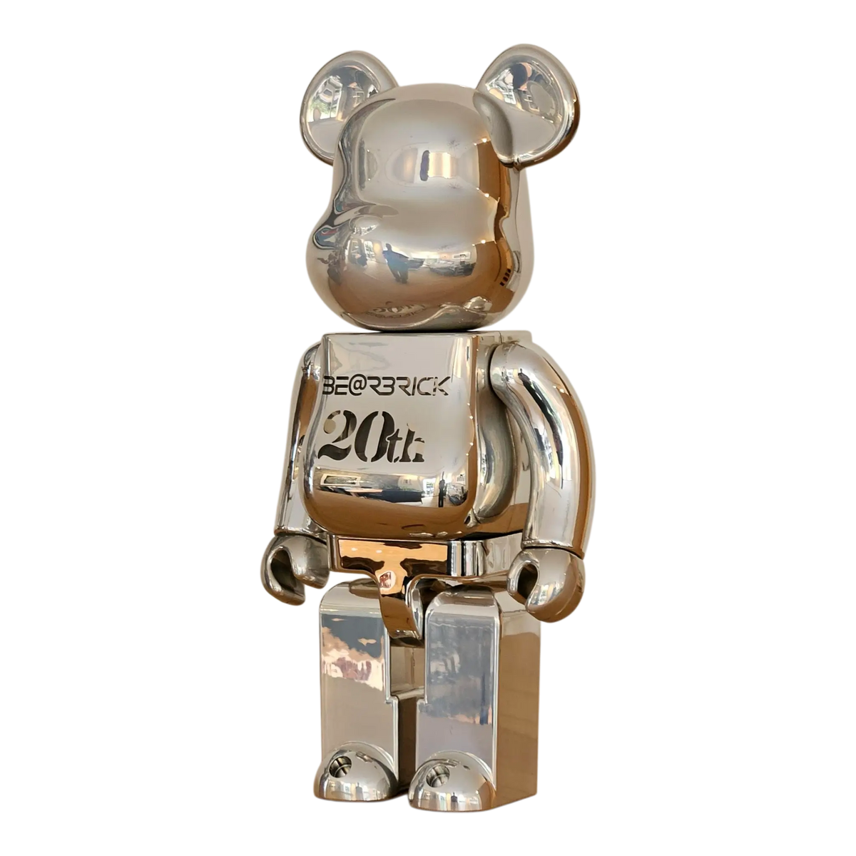 Bearbrick 20th Anniversary Deep Chrome Version 400% schräg
