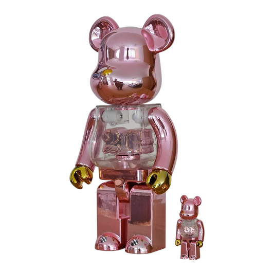Bearbrick 2G Pink Gold Chrome 100%+400% schräg