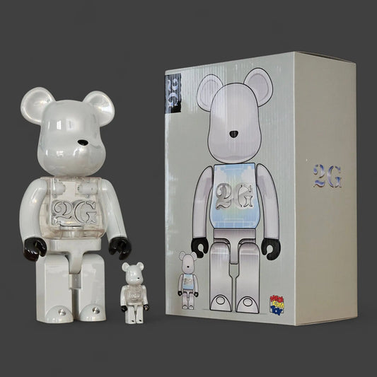 Bearbrick 2G White Chrome Version 100%+400% mit Verpackung