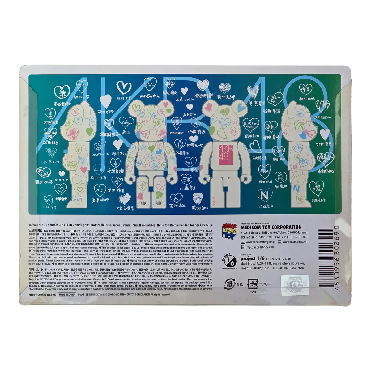 Bearbrick AKB48 2010 100% Verpackungsrückseite