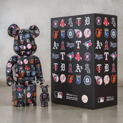 Bearbrick American League Black Version [MLB] 100%+400% mit Verpackung