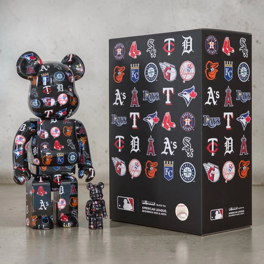 Bearbrick American League Black Version [MLB] 100%+400% mit Verpackung