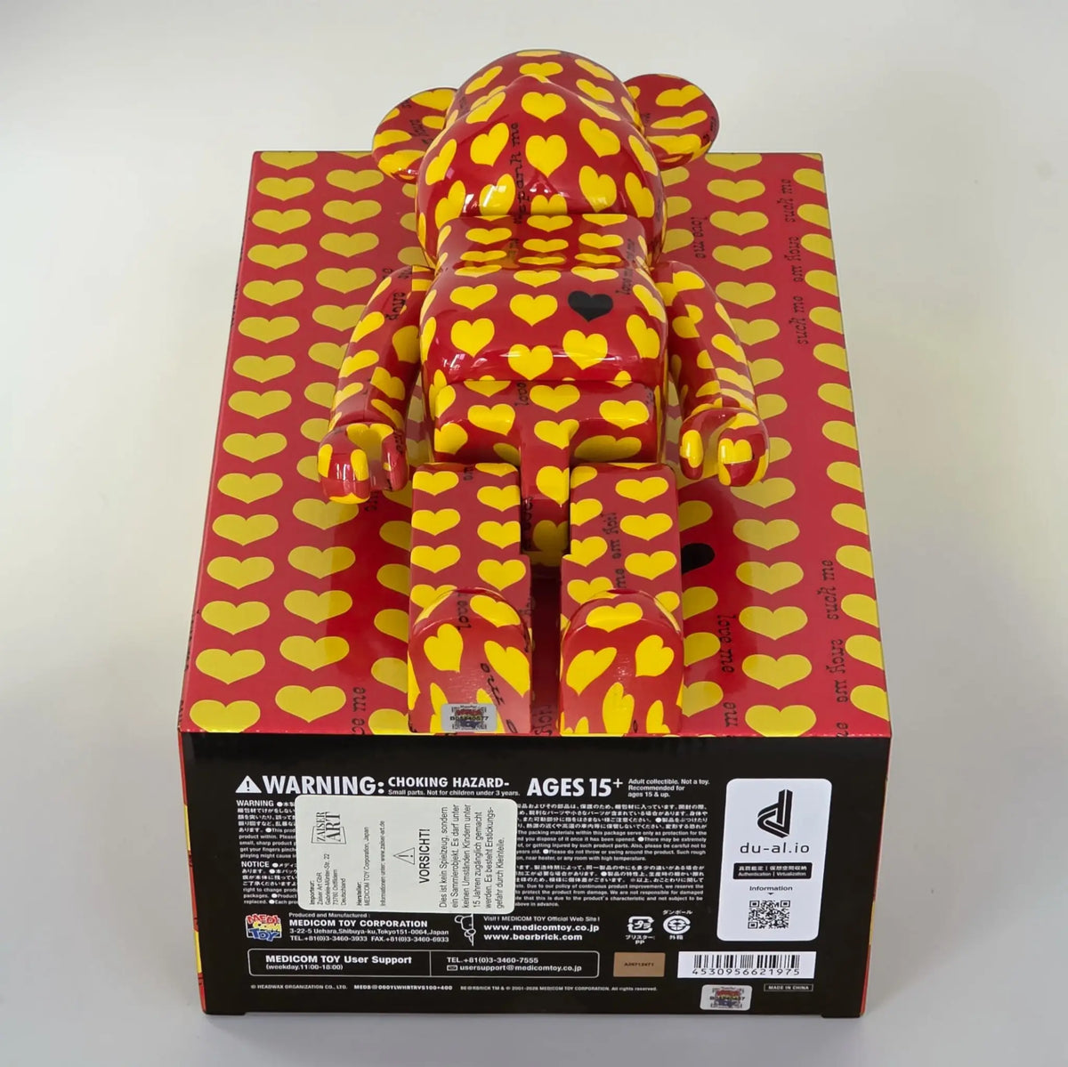 Bearbrick Amplifier Yellow Heart Reverse Version 100%+400% Echtheitsmerkmale