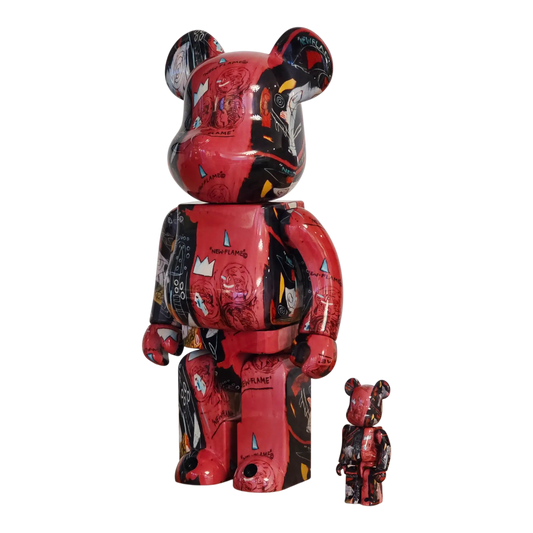 Bearbrick Andy Warhol × Jean-Michel Basquiat #1 100%+400% schräg