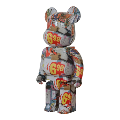 Bearbrick Andy Warhol × Jean-Michel Basquiat #4 400% schräg