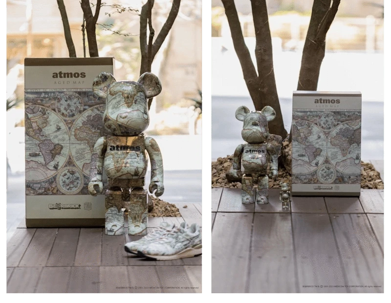 Bearbrick atmos Aged Map 100%+400% Herstellerbild 5