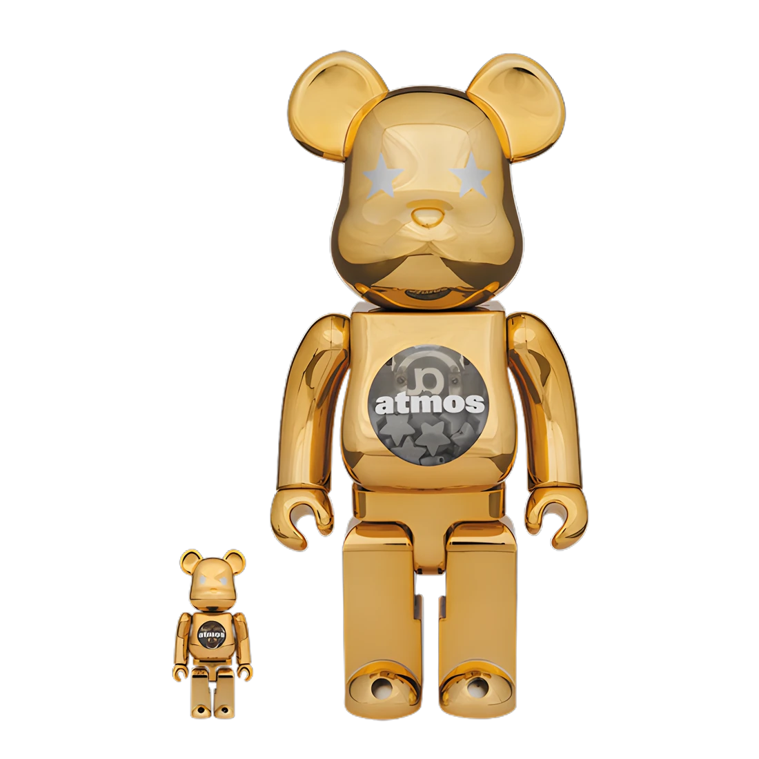 Bearbrick atmos Gold Chrome Version 100%+400% Herstellerbild 1